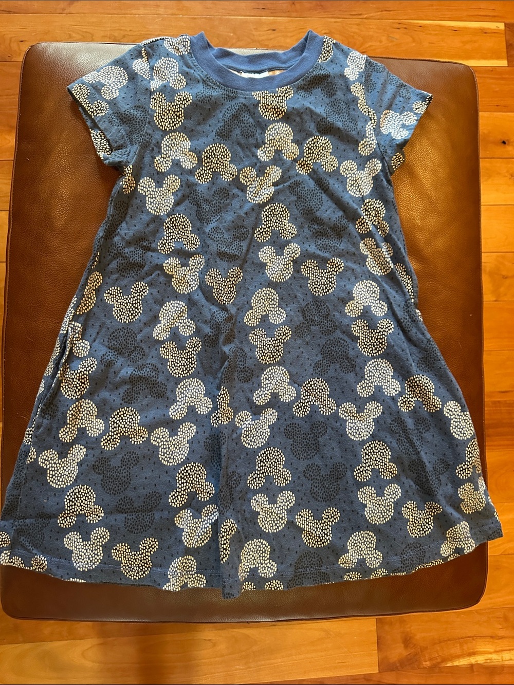 Girls' Disney Blue Patterned Short Sleeve Dress